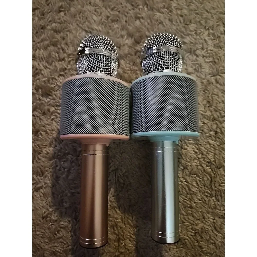 Kids Karaoke Microphone 2 Pk, Wireless Bluetooth Karaoke Microphone Blue-pink